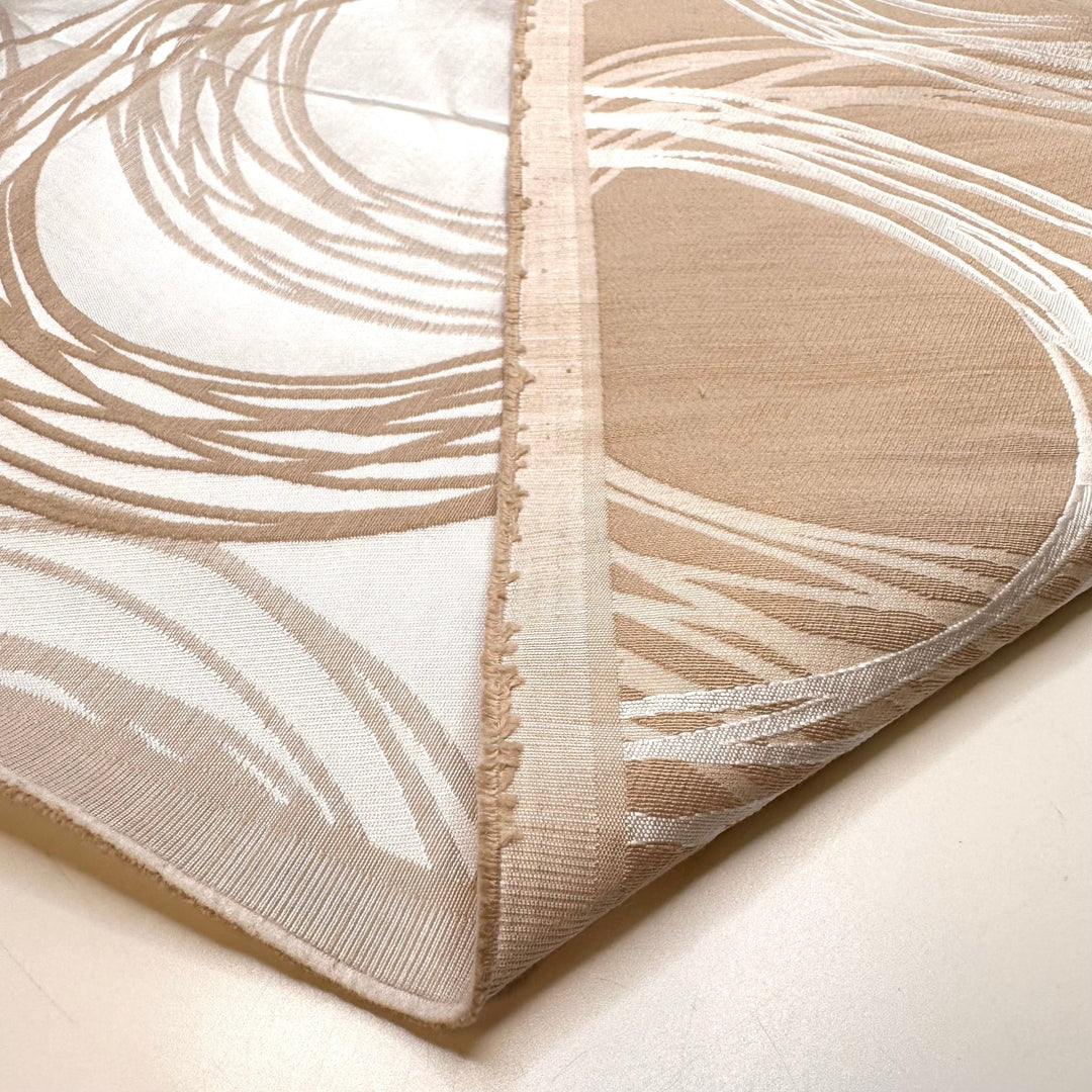 Setting Up The Tables - Polyester Blend Woven - Light Beige/Cream Abstract - 1.2M Bundle - True Deadstock fabric Fabric by private - Sustainable Textile | FABCYCLE