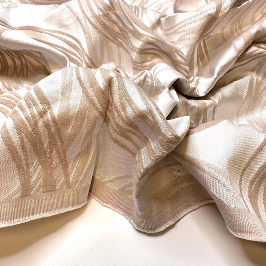 Setting Up The Tables - Polyester Blend Woven - Light Beige/Cream Abstract - 1.2M Bundle - True Deadstock fabric Fabric by private - Sustainable Textile | FABCYCLE