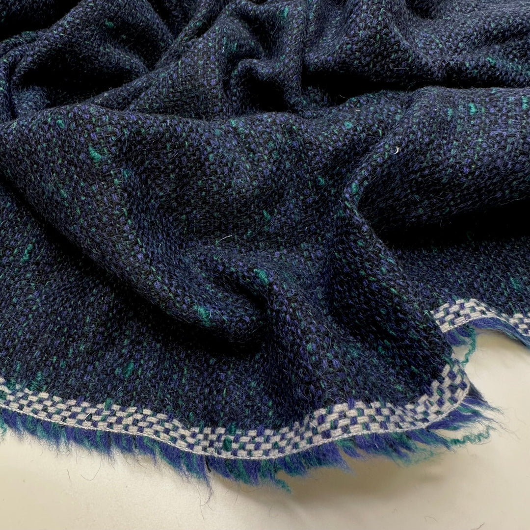 Setting Up The Tent - Wool Woven - Dark Blue - 0.7M Bundle - True Deadstock fabric Fabric by private - Sustainable Textile | FABCYCLE