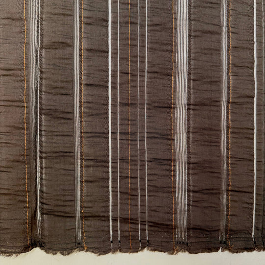 Sew Far Sew Good - Seersucker Cotton Woven - Dark Brown Stripes - Bundles - True Deadstock fabric Fabric by private - Sustainable Textile | FABCYCLE