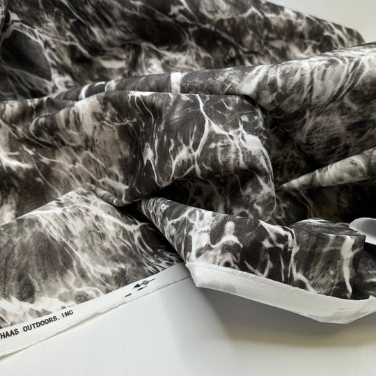 Sew Ready For 2025 - Goretex Basket Weave Poly/PU Woven - Grey/White Abstract - 2M Bundle - True Deadstock fabric Fabric by private - Sustainable Textile | FABCYCLE
