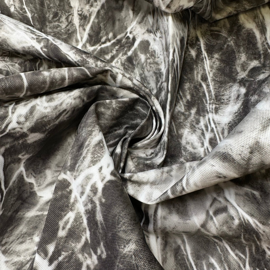 Sew Ready For 2025 - Goretex Basket Weave Poly/PU Woven - Grey/White Abstract - 2M Bundle - True Deadstock fabric Fabric by private - Sustainable Textile | FABCYCLE