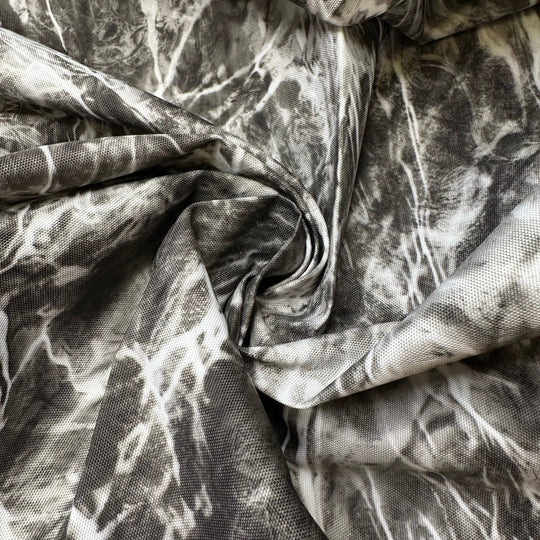 Sew Ready For 2025 - Goretex Basket Weave Poly/PU Woven - Grey/White Abstract - 2M Bundle - True Deadstock fabric Fabric by private - Sustainable Textile | FABCYCLE