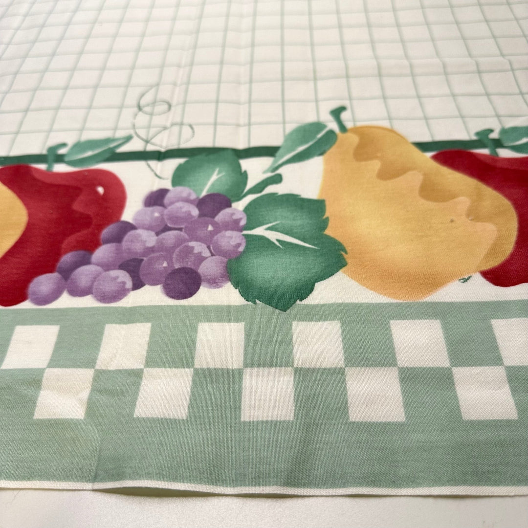 Sewing At The Kitchen Table - Synthetic Blend Woven - White Multi Fruit Grid - 1.35M Bundle - True Deadstock fabric Fabric by private - Sustainable Textile | FABCYCLE