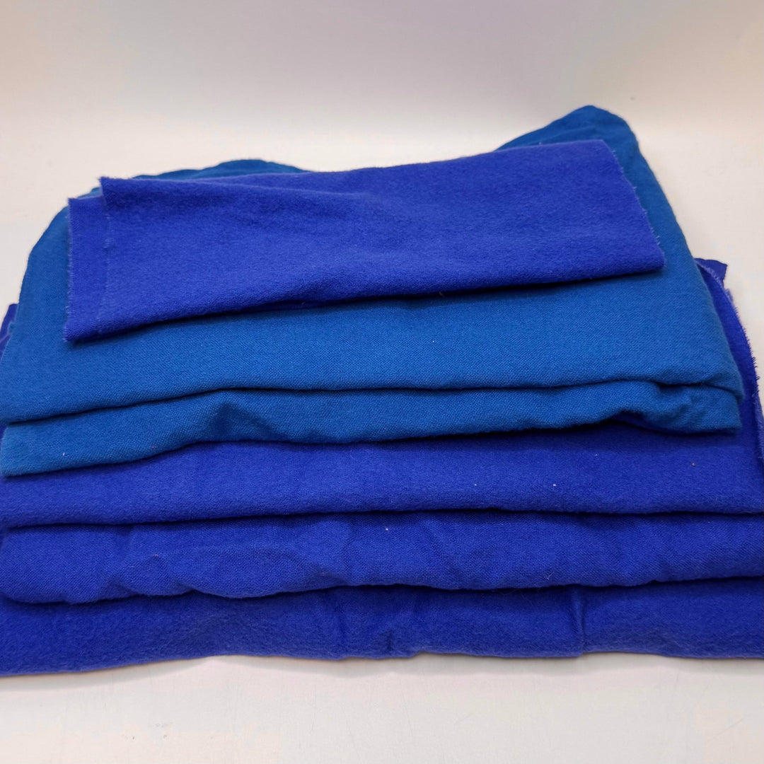 Sewing Blues - Brushed Flanelette Cotton Blend Woven - Blue - 5 Pack - True Deadstock fabric Fabric by private - Sustainable Textile | FABCYCLE
