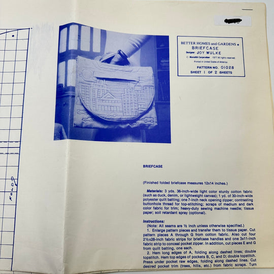 Sewing Pattern - Accessories - Better Homes And Gardens 01028 - Hand Bag - True Deadstock supplies Fabric by private - Sustainable Textile | FABCYCLE