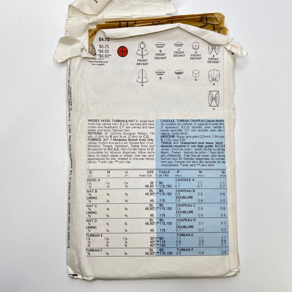 Sewing Pattern - Accessories - Butterick 4065 - True Deadstock supplies Fabric by private - Sustainable Textile | FABCYCLE