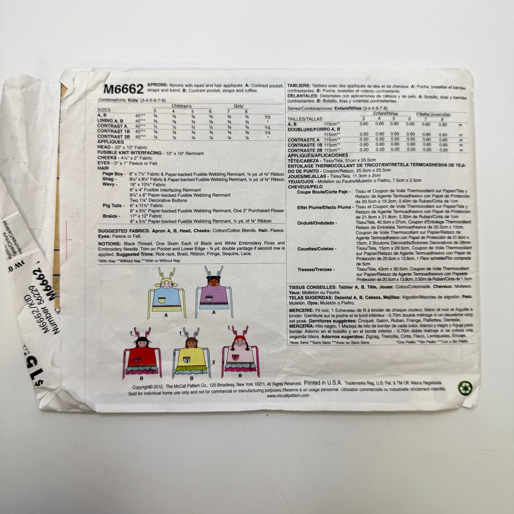Sewing Pattern - Accessories - McCall's M6662 - True Deadstock supplies Fabric by private - Sustainable Textile | FABCYCLE