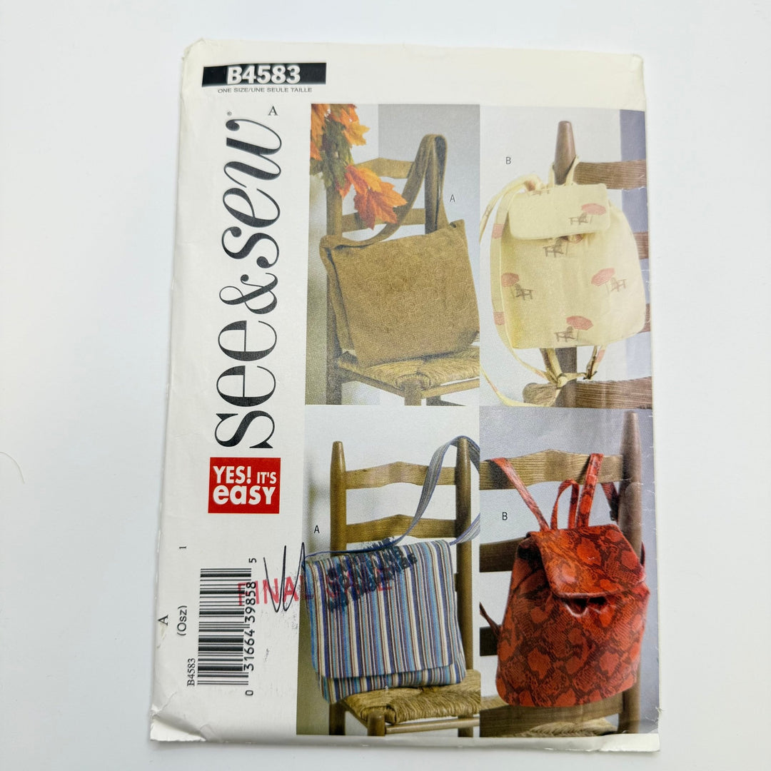 Sewing Pattern - Accessories - See &amp; Sew 4583 - True Deadstock supplies Fabric by private - Sustainable Textile | FABCYCLE