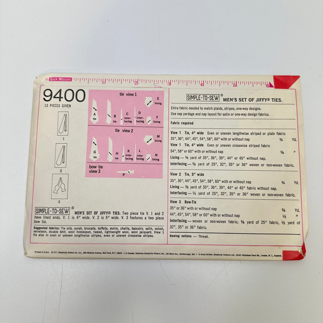 Sewing Pattern - Accessories - Simplicity 9400 - True Deadstock supplies Fabric by private - Sustainable Textile | FABCYCLE