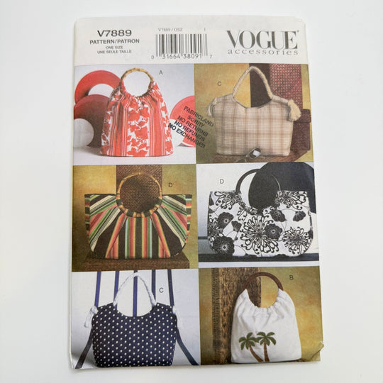 Sewing Pattern - Accessories - Vogue 7889 - True Deadstock supplies Fabric by private - Sustainable Textile | FABCYCLE
