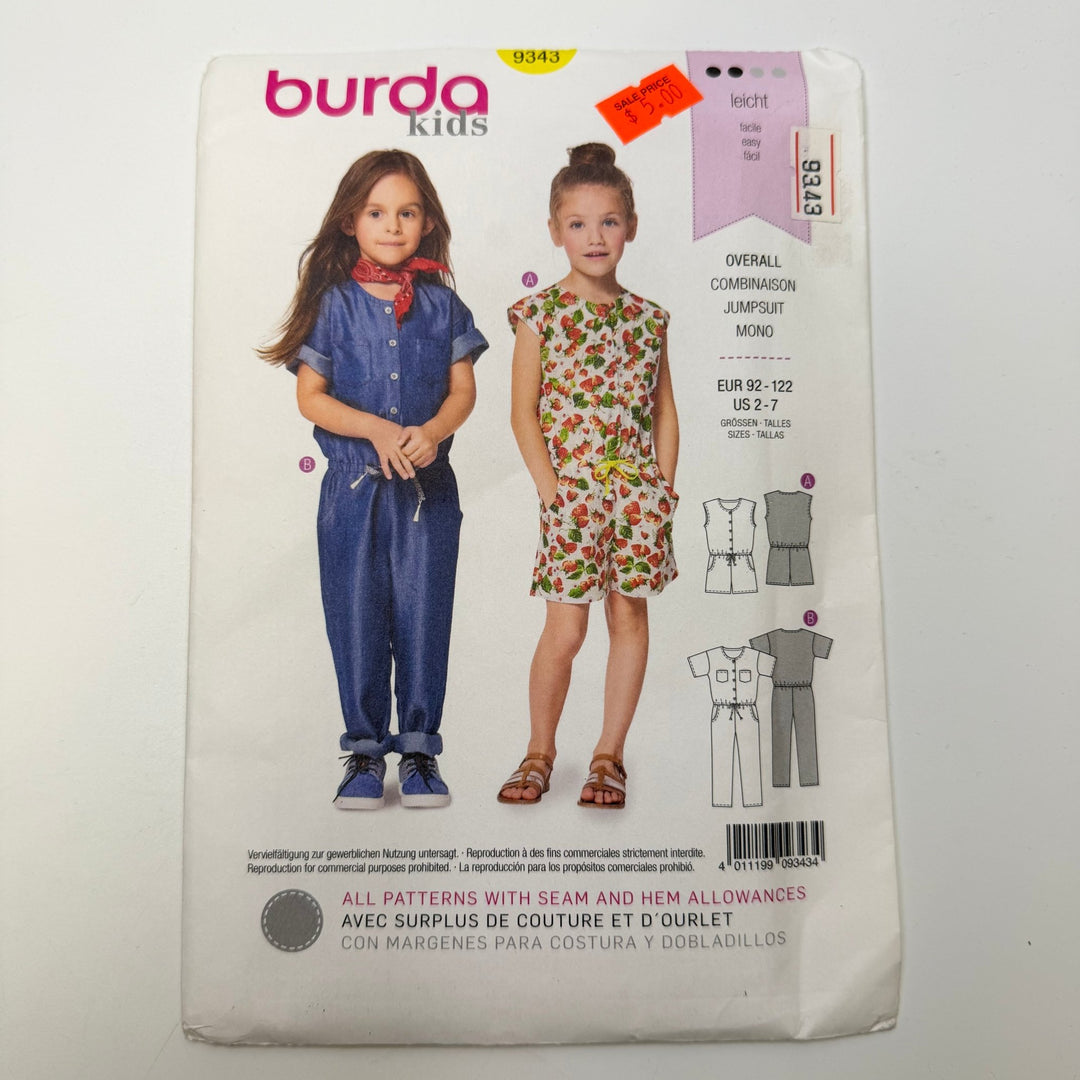 Sewing Pattern - Childrenswear - Burda 9343 - True Deadstock supplies Fabric by private - Sustainable Textile | FABCYCLE