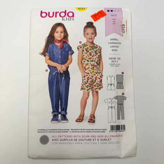 Sewing Pattern - Childrenswear - Burda 9343 - True Deadstock supplies Fabric by private - Sustainable Textile | FABCYCLE