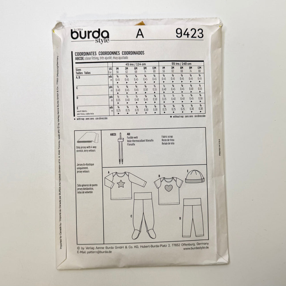 Sewing Pattern - Childrenswear - Burda 9423 - True Deadstock supplies Fabric by private - Sustainable Textile | FABCYCLE