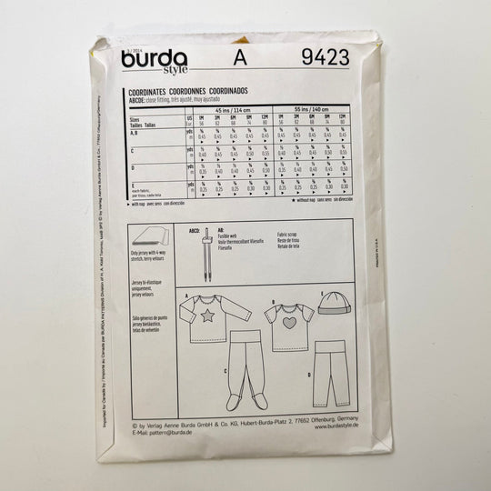 Sewing Pattern - Childrenswear - Burda 9423 - True Deadstock supplies Fabric by private - Sustainable Textile | FABCYCLE