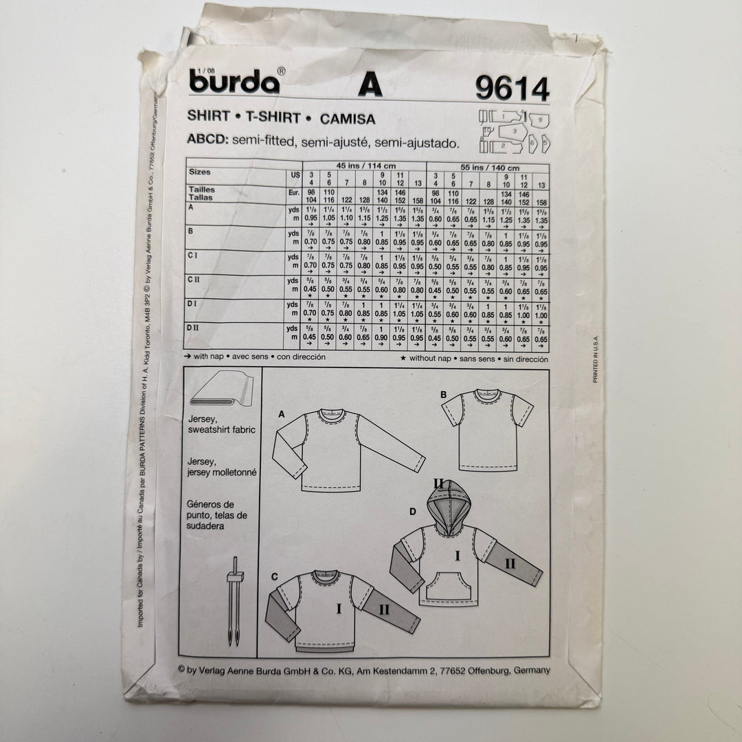 Sewing Pattern - Childrenswear - Burda 9614 - True Deadstock supplies Fabric by private - Sustainable Textile | FABCYCLE
