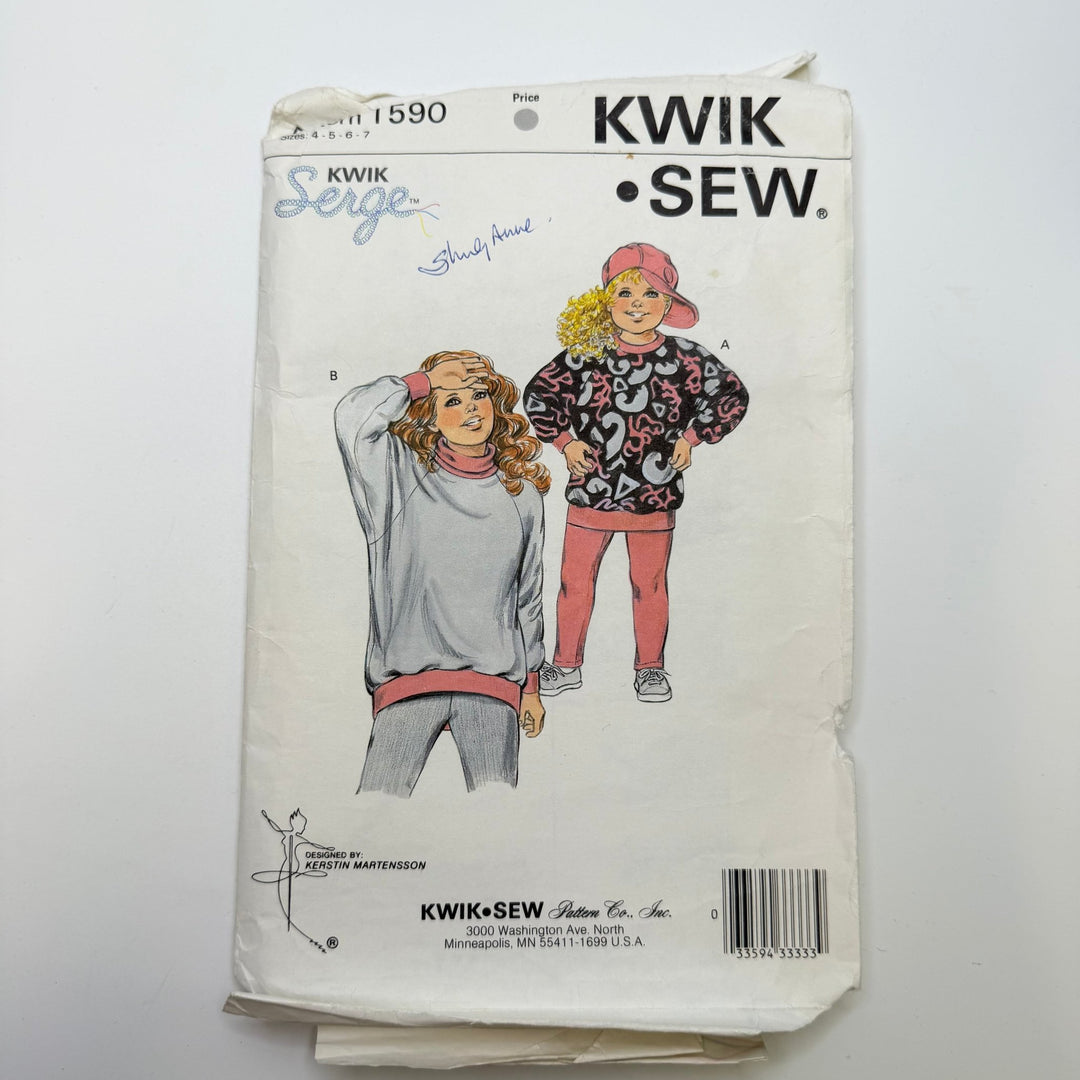 Sewing Pattern - Childrenswear - Kwik Sew 1590 - True Deadstock supplies Fabric by private - Sustainable Textile | FABCYCLE
