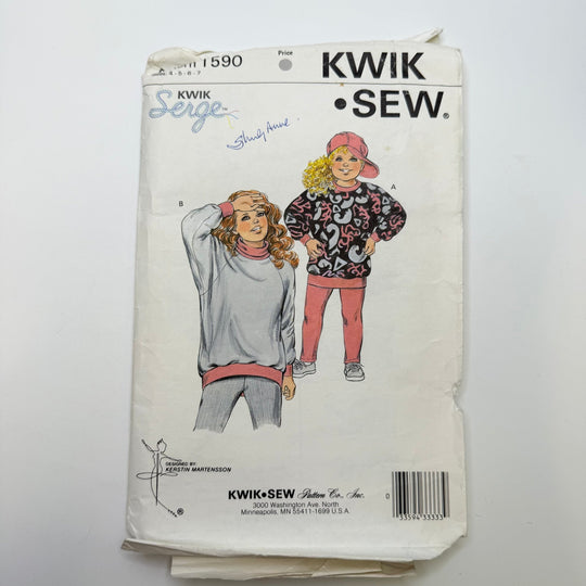 Sewing Pattern - Childrenswear - Kwik Sew 1590 - True Deadstock supplies Fabric by private - Sustainable Textile | FABCYCLE