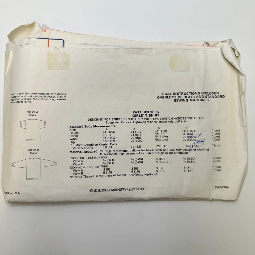 Sewing Pattern - Childrenswear - Kwik Sew 1695 - True Deadstock supplies Fabric by private - Sustainable Textile | FABCYCLE