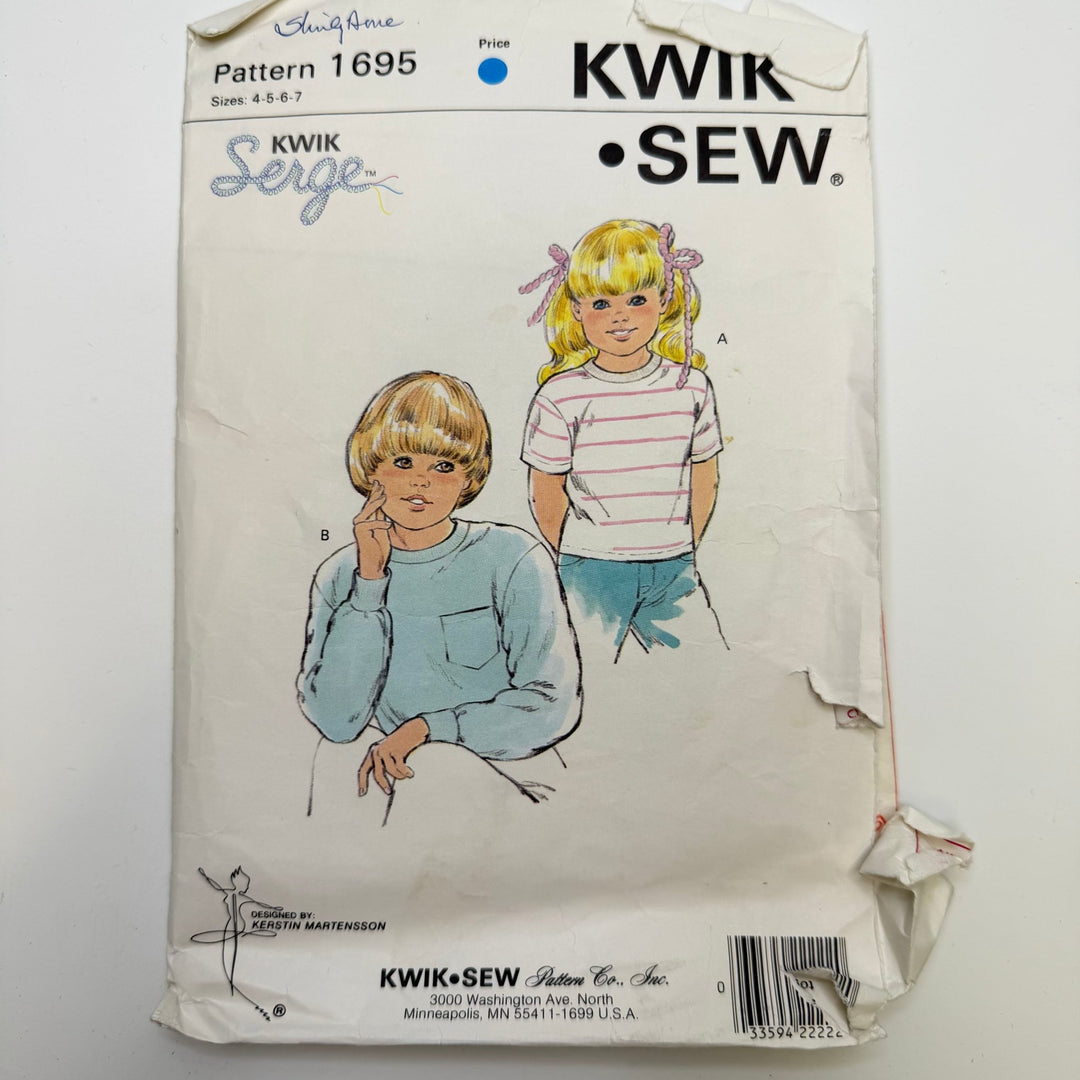 Sewing Pattern - Childrenswear - Kwik Sew 1695 - True Deadstock supplies Fabric by private - Sustainable Textile | FABCYCLE