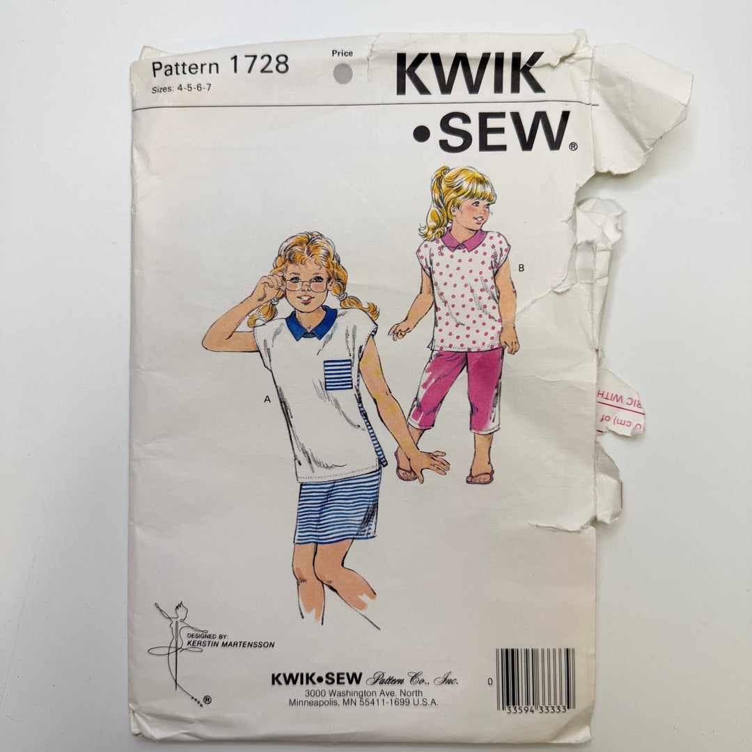 Sewing Pattern - Childrenswear - Kwik Sew 1728 - True Deadstock supplies Fabric by private - Sustainable Textile | FABCYCLE