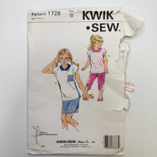 Sewing Pattern - Childrenswear - Kwik Sew 1728 - True Deadstock supplies Fabric by private - Sustainable Textile | FABCYCLE