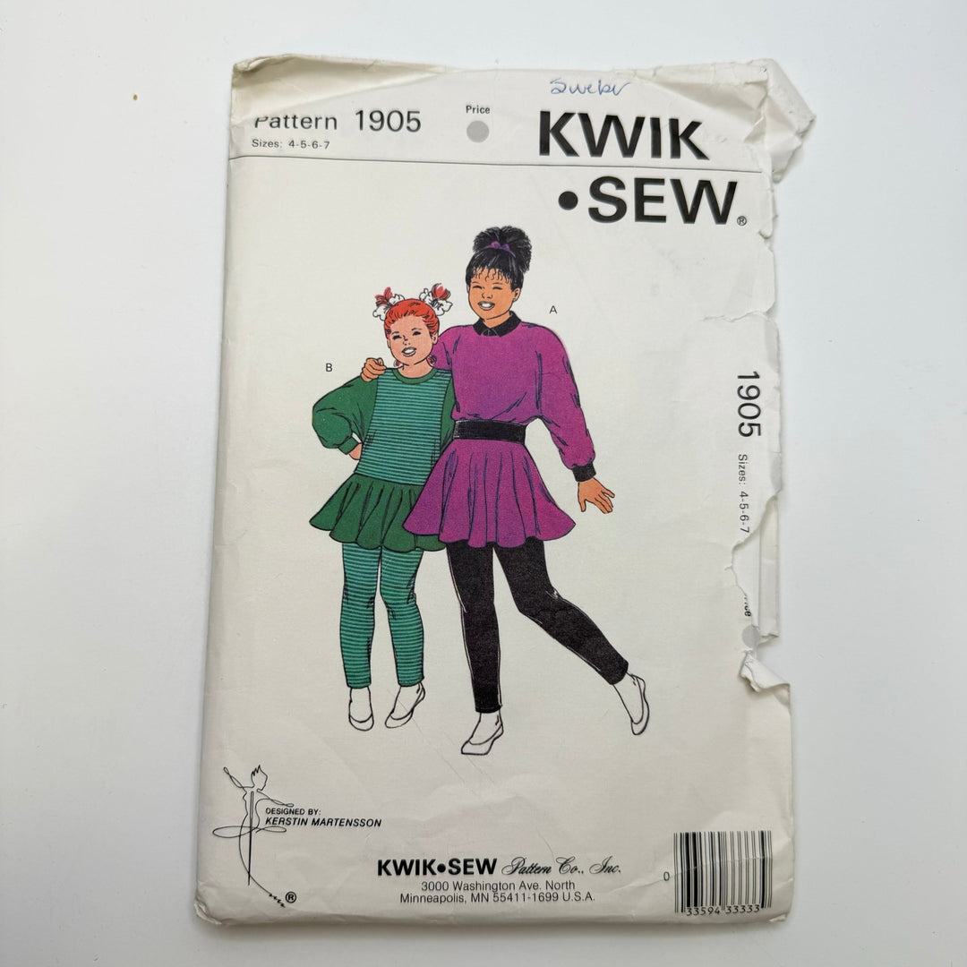 Sewing Pattern - Childrenswear - Kwik Sew 1905 - True Deadstock supplies Fabric by private - Sustainable Textile | FABCYCLE