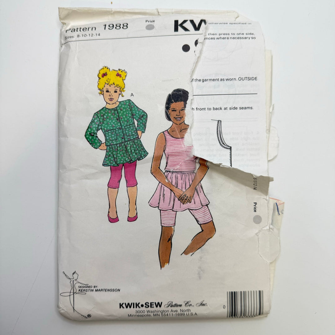 Sewing Pattern - Childrenswear - Kwik Sew 1988 - True Deadstock supplies Fabric by private - Sustainable Textile | FABCYCLE