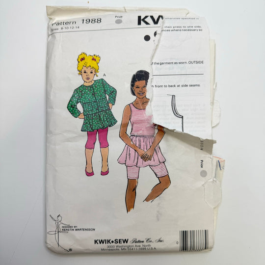 Sewing Pattern - Childrenswear - Kwik Sew 1988 - True Deadstock supplies Fabric by private - Sustainable Textile | FABCYCLE