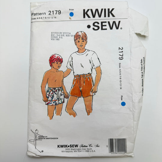 Sewing Pattern - Childrenswear - Kwik Sew 2179 - True Deadstock supplies Fabric by private - Sustainable Textile | FABCYCLE