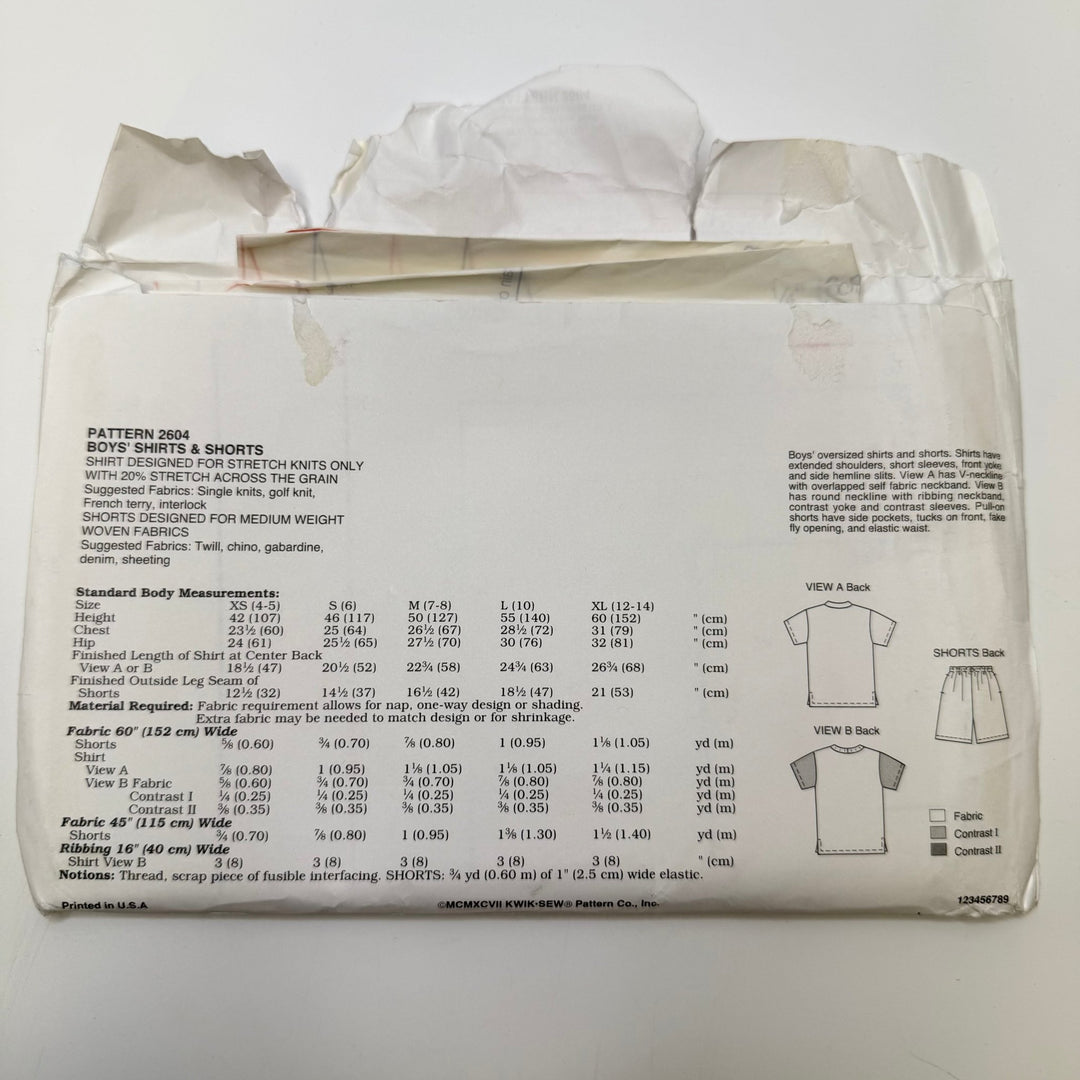 Sewing Pattern - Childrenswear - Kwik Sew 2604 - True Deadstock supplies Fabric by private - Sustainable Textile | FABCYCLE