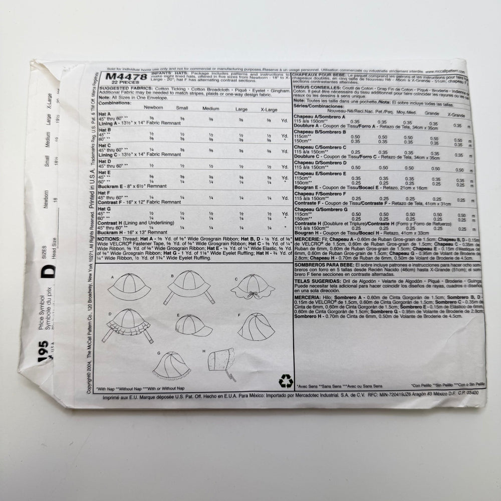 Sewing Pattern - Childrenswear - McCall's 4478 - True Deadstock supplies Fabric by private - Sustainable Textile | FABCYCLE