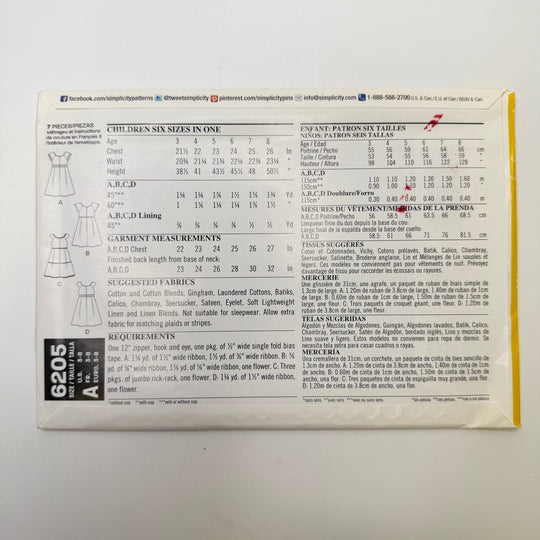 Sewing Pattern - Childrenswear - New Look 6205 - True Deadstock supplies Fabric by private - Sustainable Textile | FABCYCLE
