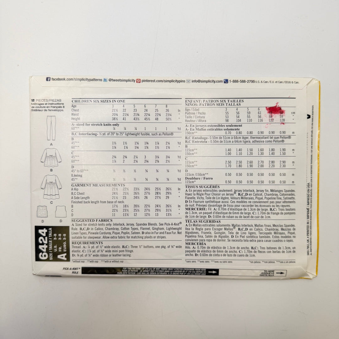 Sewing Pattern - Childrenswear - New Look 6424 - True Deadstock supplies Fabric by private - Sustainable Textile | FABCYCLE
