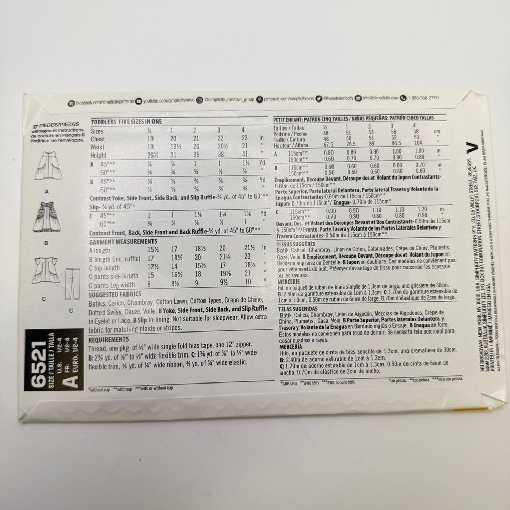 Sewing Pattern - Childrenswear - New Look 6521 - True Deadstock supplies Fabric by private - Sustainable Textile | FABCYCLE