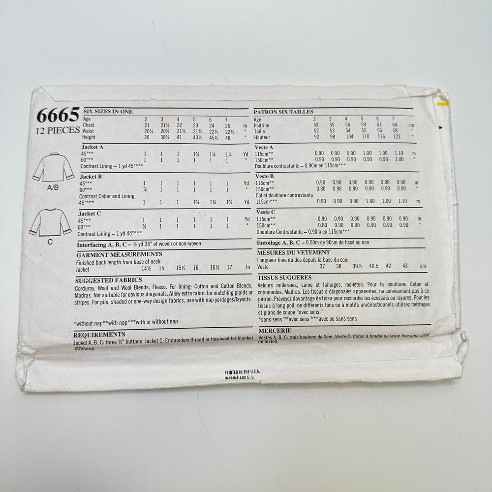 Sewing Pattern - Childrenswear - New Look 6665 - True Deadstock supplies Fabric by private - Sustainable Textile | FABCYCLE