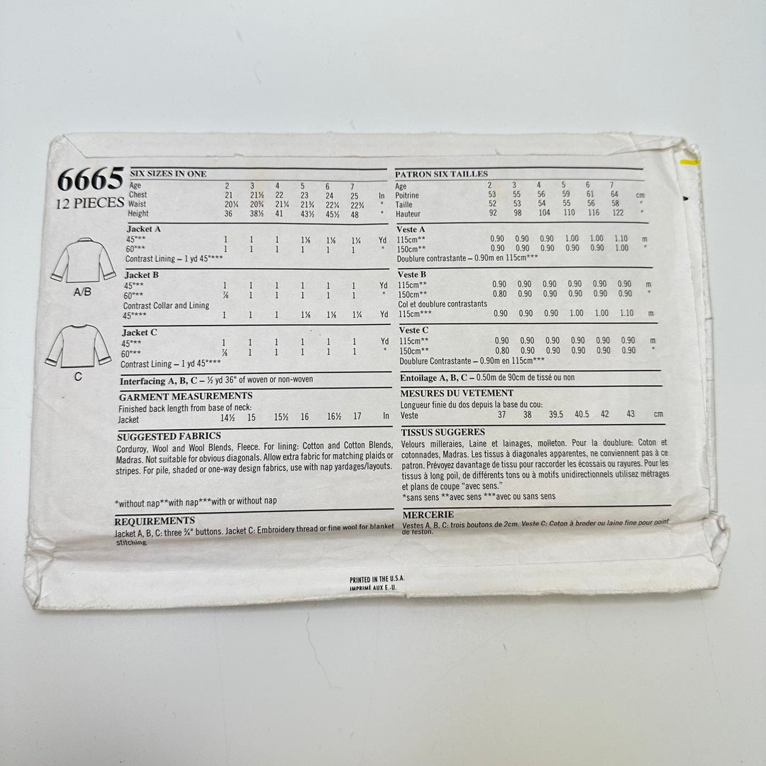 Sewing Pattern - Childrenswear - New Look 6665 - True Deadstock supplies Fabric by private - Sustainable Textile | FABCYCLE