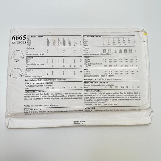 Sewing Pattern - Childrenswear - New Look 6665 - True Deadstock supplies Fabric by private - Sustainable Textile | FABCYCLE