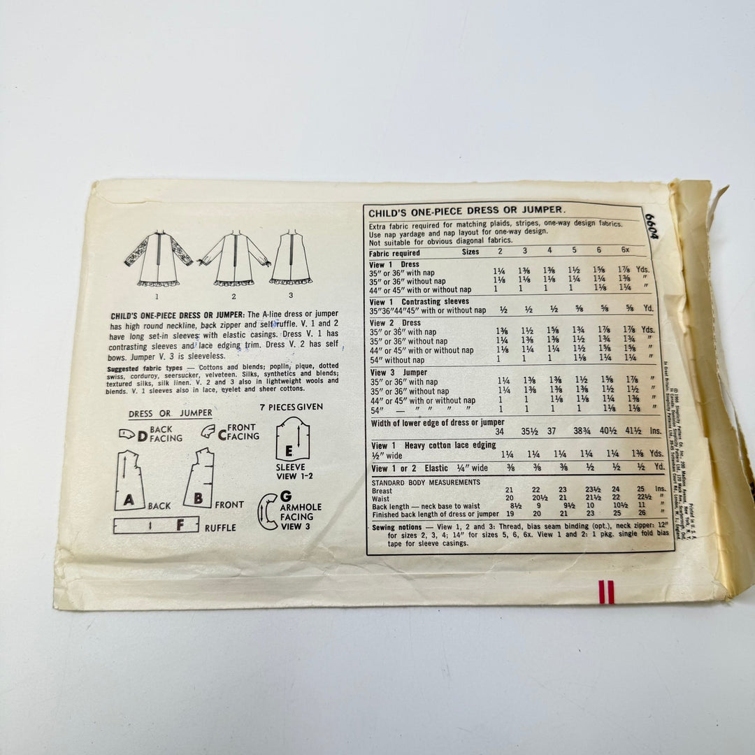 Sewing Pattern - Childrenswear - Simplicity 6604 - True Deadstock supplies Fabric by private - Sustainable Textile | FABCYCLE