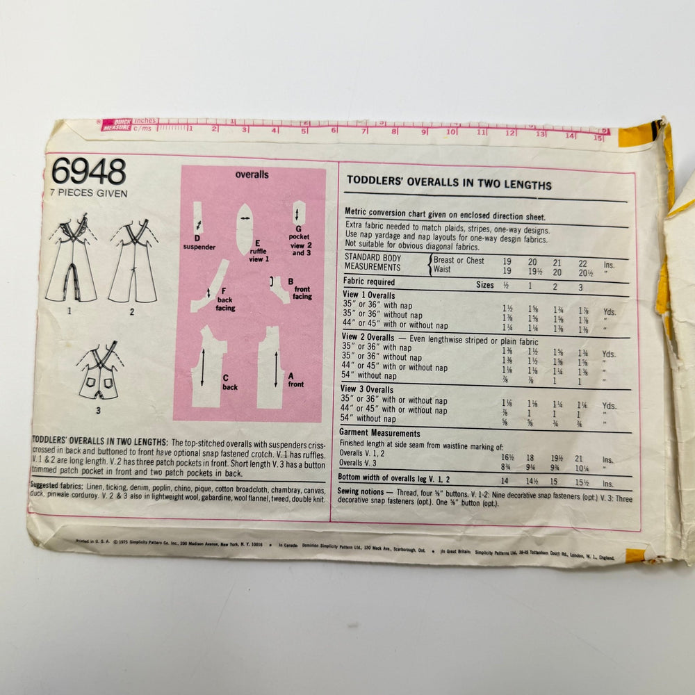 Sewing Pattern - Childrenswear - Simplicity 6948 - True Deadstock supplies Fabric by private - Sustainable Textile | FABCYCLE