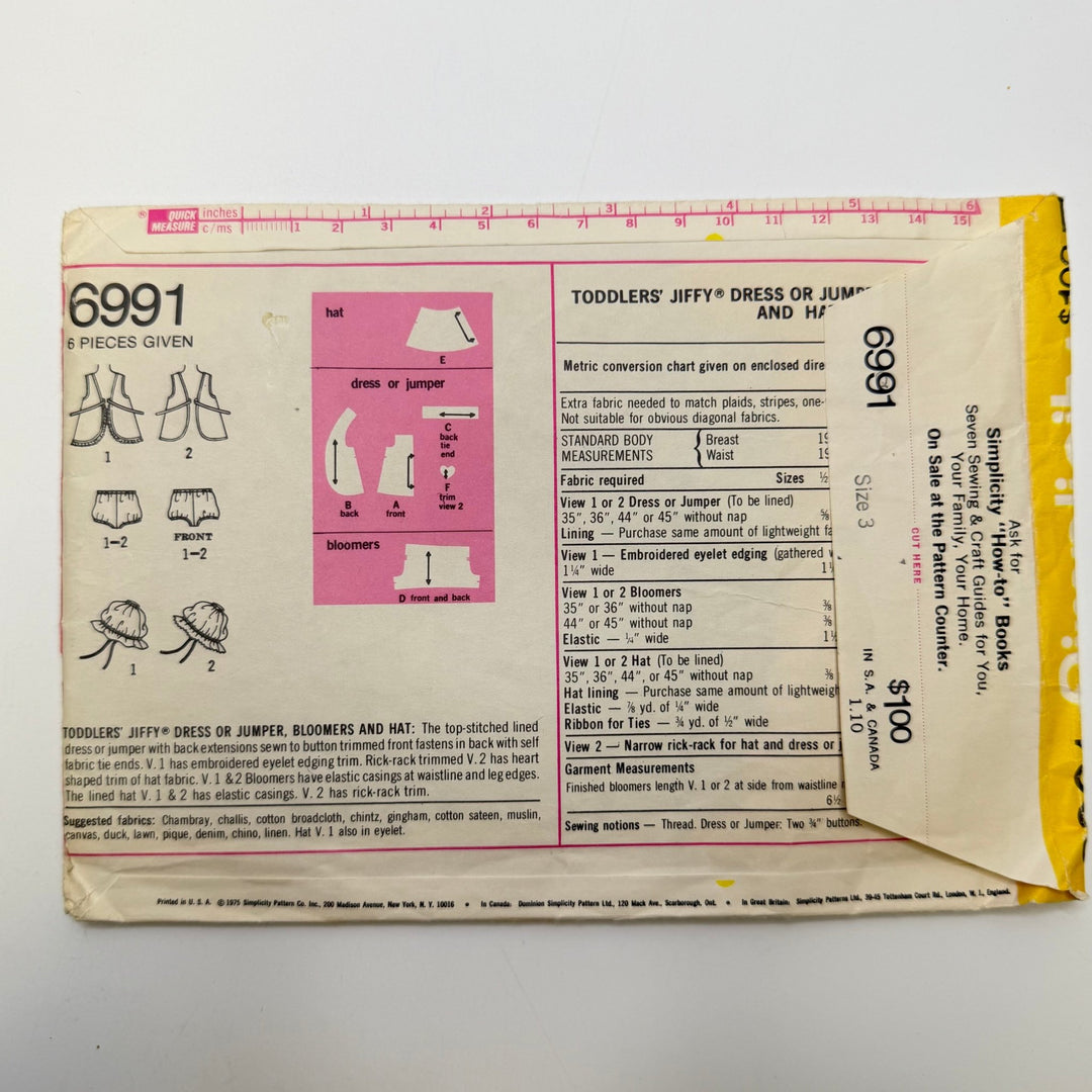 Sewing Pattern - Childrenswear - Simplicity 6991 - True Deadstock supplies Fabric by private - Sustainable Textile | FABCYCLE