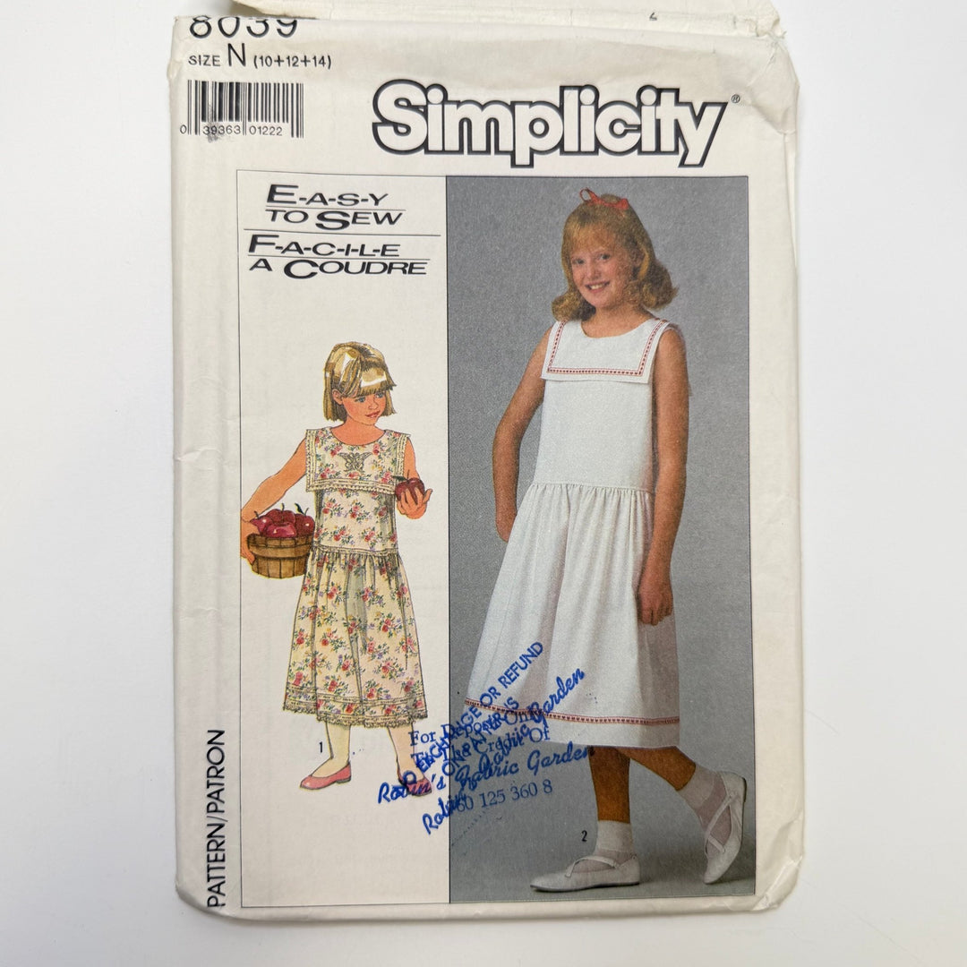 Sewing Pattern - Childrenswear - Simplicity 8039 - True Deadstock supplies Fabric by private - Sustainable Textile | FABCYCLE