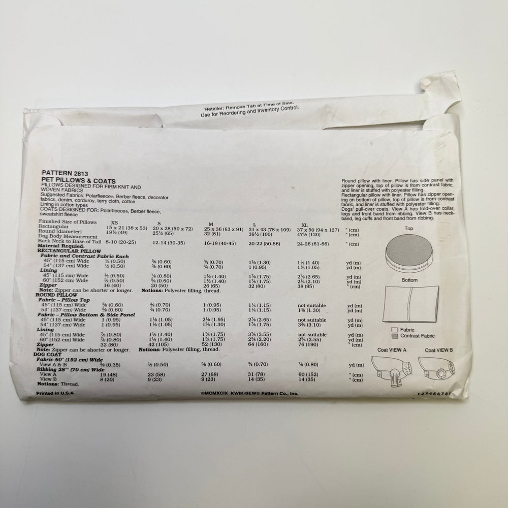 Sewing Pattern - Craft - Kwik Sew 2813 - True Deadstock supplies Fabric by private - Sustainable Textile | FABCYCLE