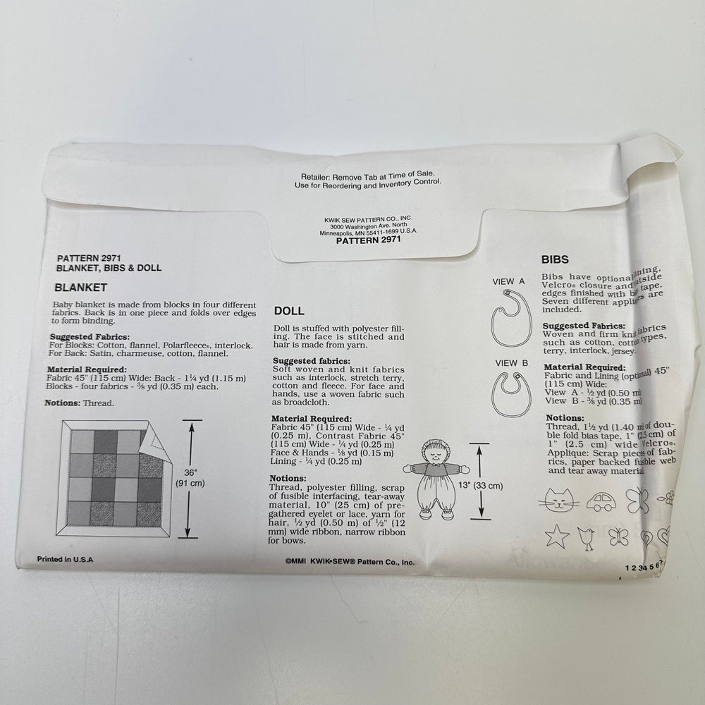 Sewing Pattern - Craft - Kwik Sew 2971 - True Deadstock supplies Fabric by private - Sustainable Textile | FABCYCLE