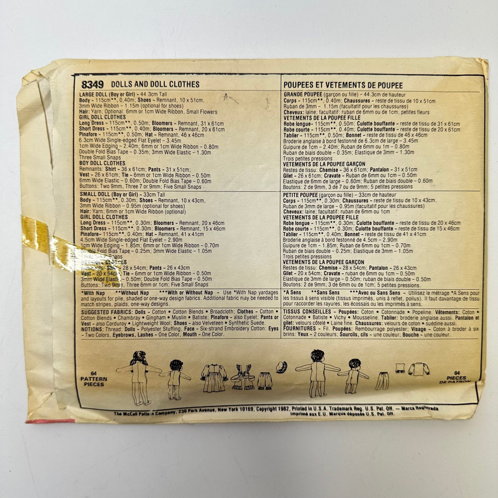 Sewing Pattern - Craft - McCall's 8349 - True Deadstock supplies Fabric by private - Sustainable Textile | FABCYCLE