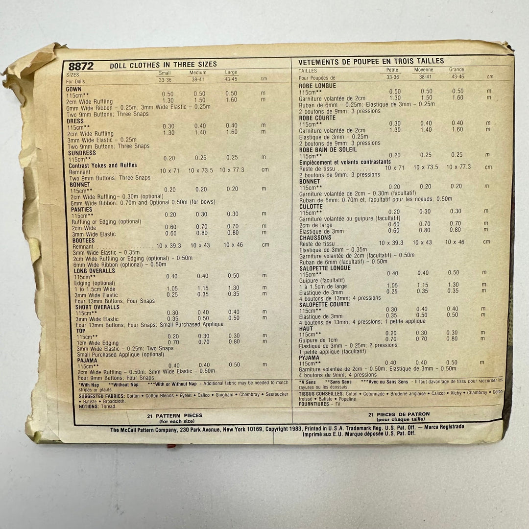 Sewing Pattern - Craft - McCall&