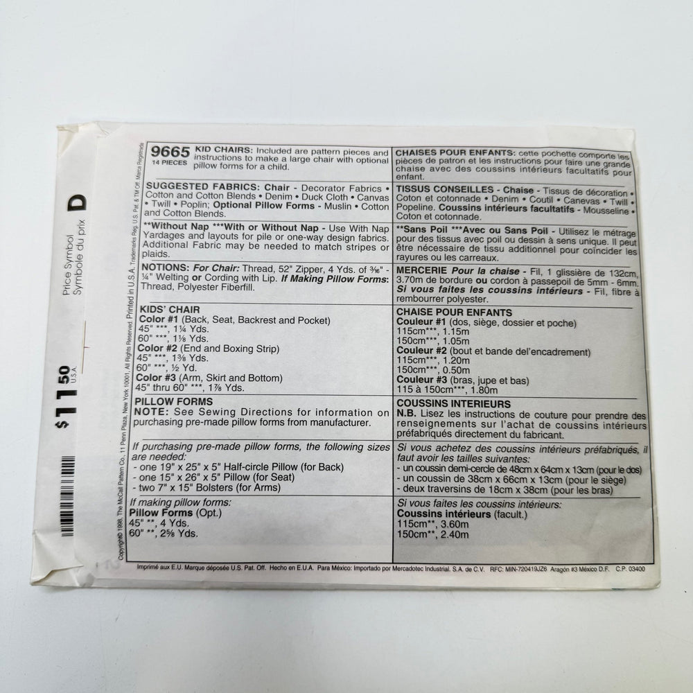 Sewing Pattern - Craft - McCall's 9665 - True Deadstock supplies Fabric by private - Sustainable Textile | FABCYCLE
