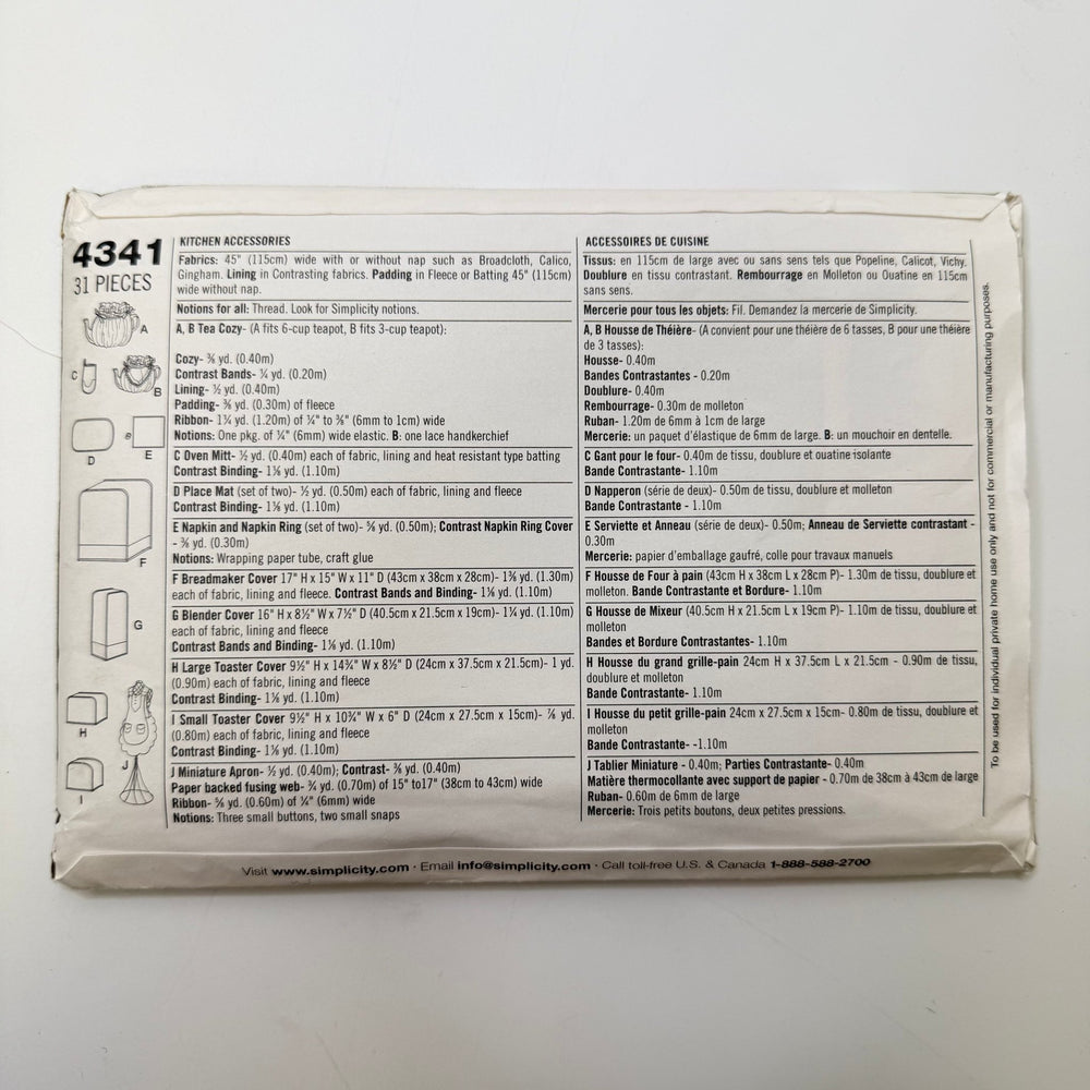 Sewing Pattern - Craft - Simplicity 4341 - True Deadstock supplies Fabric by private - Sustainable Textile | FABCYCLE