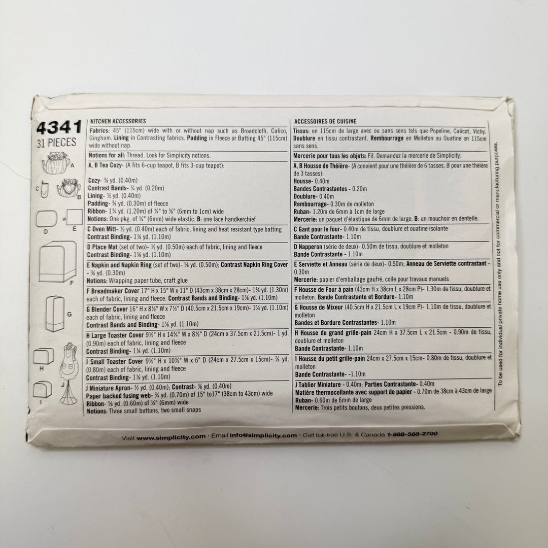 Sewing Pattern - Craft - Simplicity 4341 - True Deadstock supplies Fabric by private - Sustainable Textile | FABCYCLE