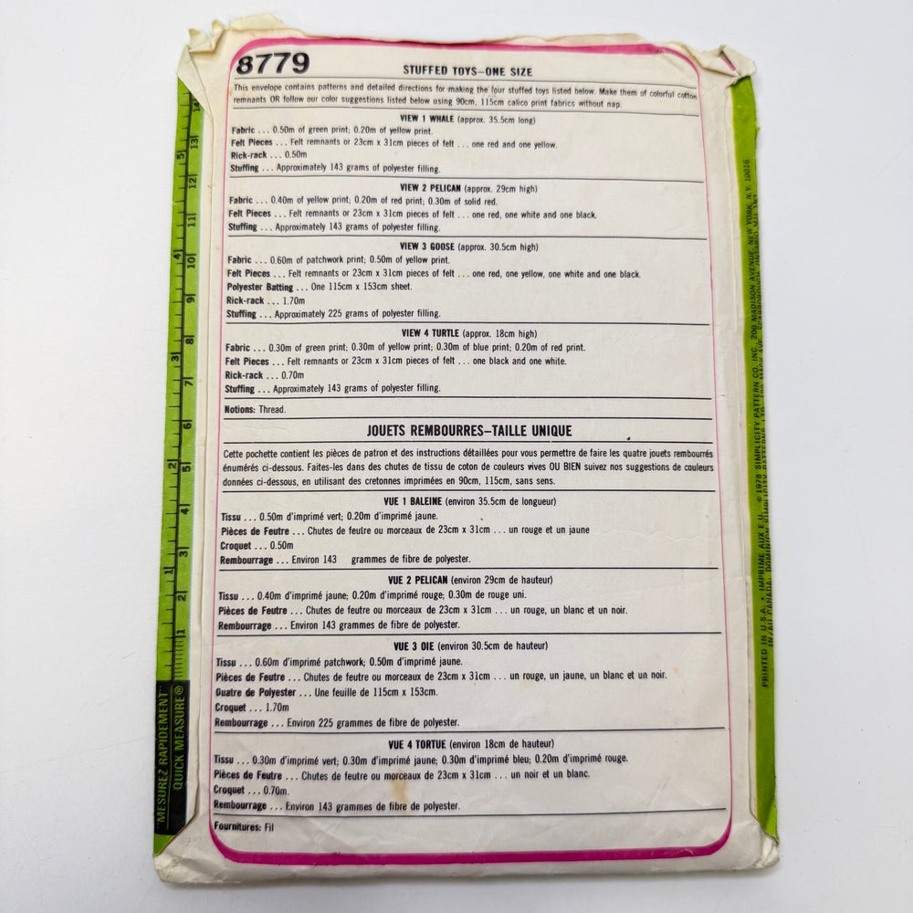 Sewing Pattern - Craft - Simplicity 8779 - True Deadstock supplies Fabric by private - Sustainable Textile | FABCYCLE